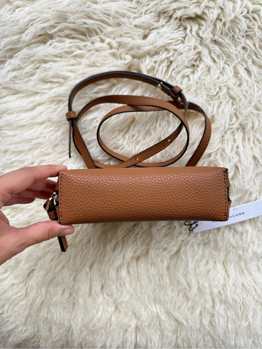 Marc Jacobs Mini Pebbled Leather Crossbody Bag Whiskey Brown NWT - Picture 6 of 9
